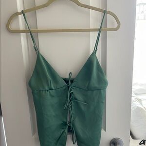 Green Spaghetti Strap Top